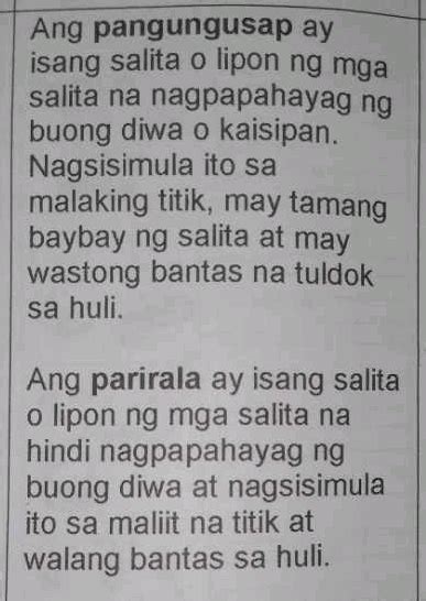 1. Ang grupo o lipon ng mga salita na nagpapahayag ng buong .